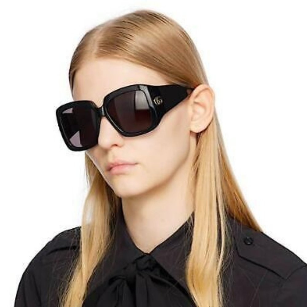 Gucci GG1402S 001 BRAND NEW Sunglasses Black Grey Women Square GG 1402S - Picture 5 of 14